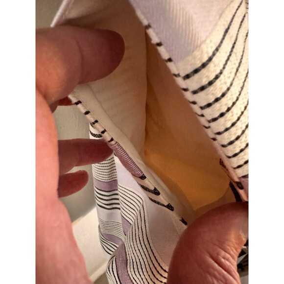 White House Black Market Dress Linen Cotton Striped With Pockets Size 4 NWT - Picture 6 of 11